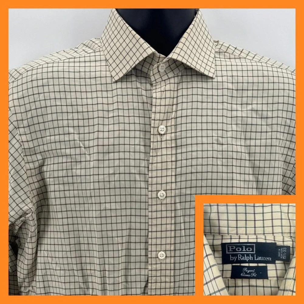 Polo Ralph‎ Lauren Regent Classic Fit Check Plaid Button Down Dress Shirt